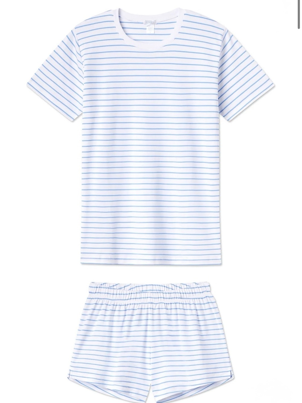 LAKE Pajamas Pima Crew Shorts Bottoms Baltic Blue Stripe Size S
